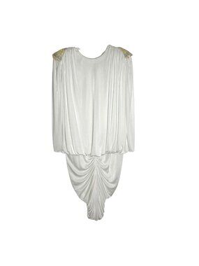 Vintage Susan Roselli for Vijack White Draped Sequin Dress M